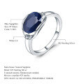 wholesale S925 Silver Light Luxury Minimalist Design Natural Sapphire Ring Fashion Fine Setting Natural Colored Gemstone Ring-0-5