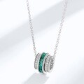 wholesale S925 Sterling Silver Lab-Grown Emerald Necklace for Women, Road Road Road Pendant, Cross-Border Internet-Famous Hit, Dropshipping-0-2