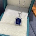 Metal, Lab-Created 4ct Sapphire Princess Cut Drop Earrings for Women-0-1