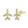 wholesale S925 Sterling Silver Women's Small Airplane Design Earrings, Unique and Exquisite, Niche and Light Luxury Ins Style-0-6