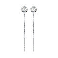 wholesale S925 Sterling Silver Single Diamond Tassel Ear Thread Korean Version Minimalist Elegant High-end Niche Ear Accessories M02069-0-4