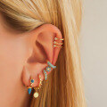 wholesale Metal Circle Ear Cuff With Micro-set Zirconia, Multi-zircon, And Ultra-sparkly Ins Trend-0-4