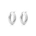 wholesale S925 Sterling Silver Women's Earrings With Circle, Thread, And Twist Design, Retro Style-0-1