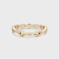 wholesale 9K gold minimalist Japanese-style gentle hollow-out irregular plain ring, the 25th-anniversary spring new collection by Yili-0-0