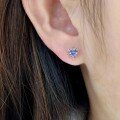 wholesale S925 Sterling Silver Blue Heart Earrings, Small and Elegant, Women's Minimalist Designer High-End Accessories-0-3