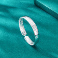 wholesale 999 Silver Leaf-Engraved Heart Sutra Ethnic Style Wide Opening Silver Bracelet for Women Chinese Style Bangle Wholesale-0-5
