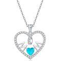 wholesale 925 Sterling Silver Cross-Border 5A Zircon Heart Necklace for Women Silver Pendant Jewelry-0-10