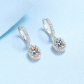 wholesale PT950 gold-plated 925 sterling silver oval cluster moissanite ear clips with ear jewelry wholesale from manufacturers with ready stock-0-1