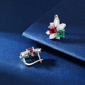 wholesale S925 Sterling Silver New Enzela Simulated Emerald Zircon Stud Earrings for Women Wholesale Factory-0-2