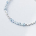 wholesale S925 Silver Exquisite Korean Style Minimalist Niche Design High-end Sense Aquamarine Crystal Crushed Silver Bracelet S8003-0-4
