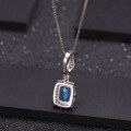 wholesale S925 Silver Light Luxury Colored Gemstone Pendant, European and American Fashion Personalized Crystal Necklace Pendant-0-3