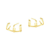 wholesale S925 Sterling Silver Minimalist Multi-layer Ear Cuffs For Women, Fashionable And Versatile In A Cool。-E4531-Gold 925 Silver