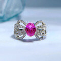 wholesale 925 Silver Jewelry New Bow Lace Ring for Women 5*7 Design Sense Fashion Elegance-0-0