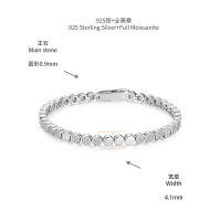S925 Silver 18k Gold-Plated 0.9mm Round Dot Bubble Spaced Layering Women's Bracelet-White gold  16cm