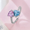 wholesale Metal S925 Silver 6*6 Heart-shaped Open Ring for Women, Fashion Minimalist Cross-Border Best Seller New-0-3