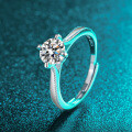 PT950-Plated S925 Silver 1ct Moissanite Geometric Ring, Stock Ready for Drop Shipping-0-1