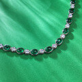 wholesale 925 Silver Mu Jing Jewelry New 6*8 Simulated Emerald Chalcedony Bracelet Daily Classic Live Streaming Best Seller-0-3