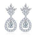 wholesale 18k gold-plated S925 silver 5*7mm pear-shaped full moissanite women's earrings, new AliExpress best-selling-0-0