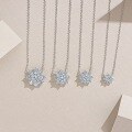 wholesale 925 Sterling Silver Korean Ins Style Small Sunflower Pendant Choker Necklace For Women, Popular In Europe And America, Stackable And Fade-Resistant-0-1