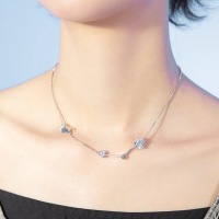 wholesale Metal material star necklace for women, Korean style, minimalist design, small and fresh, unique, high-end, celebrity same style collarbone chain-xb-545 starlight necklace (white gold)