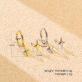 wholesale S925 Sterling Silver Minimalist Korean Style Four-Point Star Ear Studs, Unisex Small Fresh Light Surface Ear Cartilage Piercing Wholesale-0-3