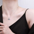 925 Silver Super Flash Full Diamond Saturn Necklace Women's Versatile Luxury Planet Collarbone Chain-0-2
