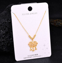 Sterling Silver Gilded Diamond-Cross Pikaxiou Pendant Necklace-S925 Sterling Silver YD-4620 925 Silver