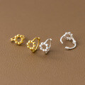 wholesale S925 Sterling Silver Ins French Style High-End Light Bead Floral Circle Ear Clips M05910-0-3
