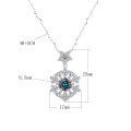 wholesale S925 Sterling Silver Cross-Border New Colorful Moissanite Snowflake Pendant with Advanced Design Sense Collarbone Chain Christmas Gift-0-10