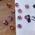 wholesale Sterling silver gold-plated inlaid natural amethyst calabash DIY bracelet necklace accessory pendant handcrafted cord jewelry-0-2