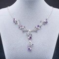 wholesale 925 Sterling Silver Luxurious Natural Gemstone Necklace for Women, High-End Elegance with Genuine Amethyst, Perfect for Banquet and Stylish Outfit Pairing-0-3