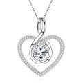 S925 Sterling Silver D-Color Moissanite Rotating Pendant Necklace-0-17