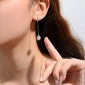 wholesale Metal Material: S925 Cross-border European and American Moissanite Diamond Long Elegant Tassel Earring Luxury Fashion Ear Thread Earrings Round Stud Earrings-0-3
