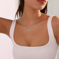 S925 Silver D Color Moissanite 9-Stone Row Cross Necklace-0-1