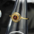 wholesale 925 Silver Classic Vintage Natural Garnet Fate Compass Ring for Women-0-2