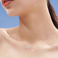 wholesale [] Maker S999 Silver Fish Tail Playful Inlaid Diamond Necklace, Fashionably Minimalist, Unique Niche Design, High-End Sense Collarbone Chain-0-3