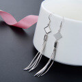 wholesale S925 Sterling Silver Korean Style New Small Fresh Women's Earrings Rhombus Long Tassel Viral Ear Wholesale-0-2