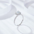 wholesale 18k Gold Plated Silver 7*7mm Heart Shape Full Moissanite Ring-0-2