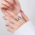 wholesale S925 Sterling Silver Korean Style Minimalist Fresh Besafe English Versatile Trendy Fashion Open Ring-0-2