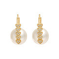wholesale S925 Silver Plated 14k Gold French Pearl Earrings, Fall New Collection-0-0