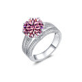 wholesale S925 Sterling Silver 5ct Moissanite Women's Ring 5 Carat High-End Craftsmanship Edition Moissanite New Moon Pupil Ring Wholesale-0-7