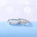 wholesale S925 Silver Korean Fashion New Style Jewelry Zircon Couple Ring for Women Adjustable Open Ring-0-0