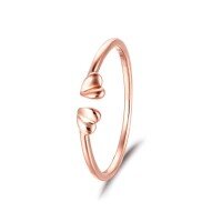 wholesale 18K rose gold and 9K yellow gold minimalist heart-shaped ring for women, custom-made and direct from manufacturer with logo printing-9K rose gold 13#
