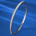 wholesale S925 Silver Plated with White Gold, Single Row Diamond Bracelet for Women, Fashionable and Minimalist Delicate Fine Chain-0-1