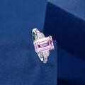 wholesale 5ct rectangular pyramid 8*12 pink high-carbon diamond ring, minimalist and versatile fashion trend style, sizes 5-9# Metal material comes first-0-1