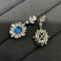 Silver-plated 18K Gold Lab-Created Colored Gemstone 1ct Cushion Earrings-0-1
