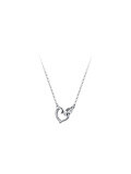 wholesale S925 Silver Summer Elegant Interlocking Heart Circle Pendant Choker Necklace for Women Korean Minimalist Necklace D8511-0-4