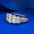 wholesale S925 Silver New European Style Fashion Double Row Zircon Ring Cross-border Jewelry-0-1