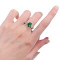 wholesale S925 Silver Zhu Zhifan New 7*9 Fat Square Nano Green Ring for Women, Daily Luxury Versatile Band-0-4