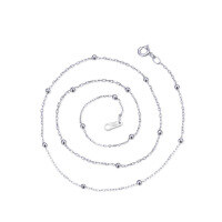wholesale S925 Sterling Silver Pearl Pendant Necklace for Women, Korean Style Simple and Fashionable Unique Niche Design Collarbone Chain Christmas Gift-4.0 Bead Necklace 18 inches/45 cm 925 Silver